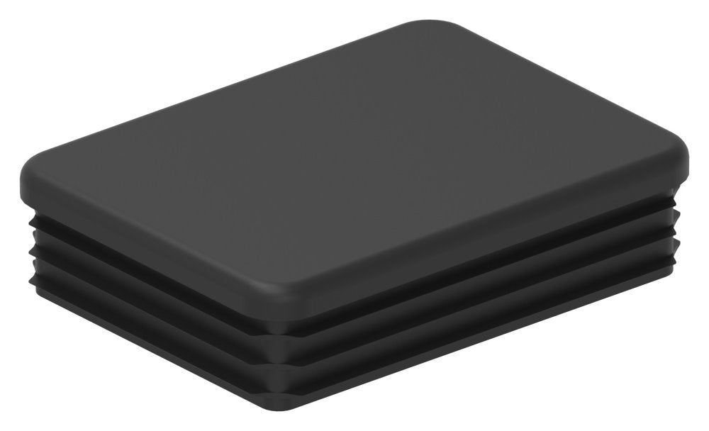 Kunststoff Einsteckkappe für Rechteckrohre 80 x 60mm mit Wandstärke 2,5-3,0mm, in Schwarz