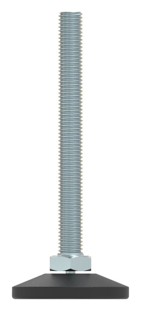 Stellfuß aus Kunststoff, M10 x 100, mit Justierschraube, mit Fuß ø 48mm