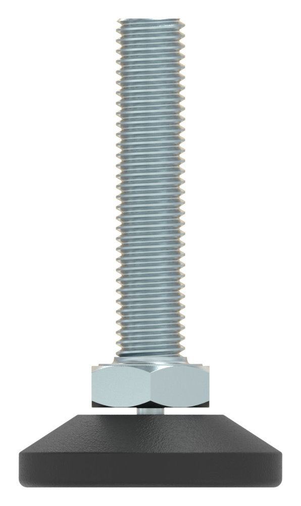 Stellfuß aus Kunststoff, M10 x 50, mit Justierschraube, mit Fuß ø 38mm