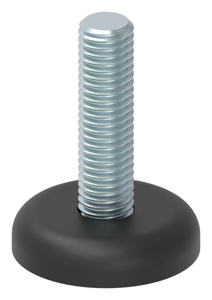 Stellfuß aus Kunststoff, M10 x 37, mit Bodenausgleichschraube, mit Fuß ø 34mm