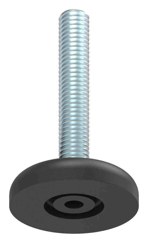 Stellfuß aus Kunststoff, M8 x 47, mit Bodenausgleichschraube, mit Fuß ø 34mm