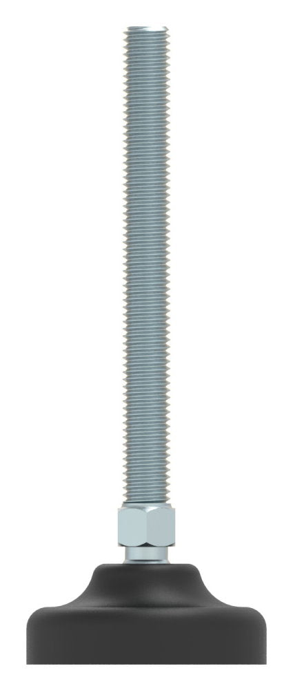 Schwerlast-Maschinenfuß mit Kugelgelenk, M10 x 100, mit Fuß ø 50mm