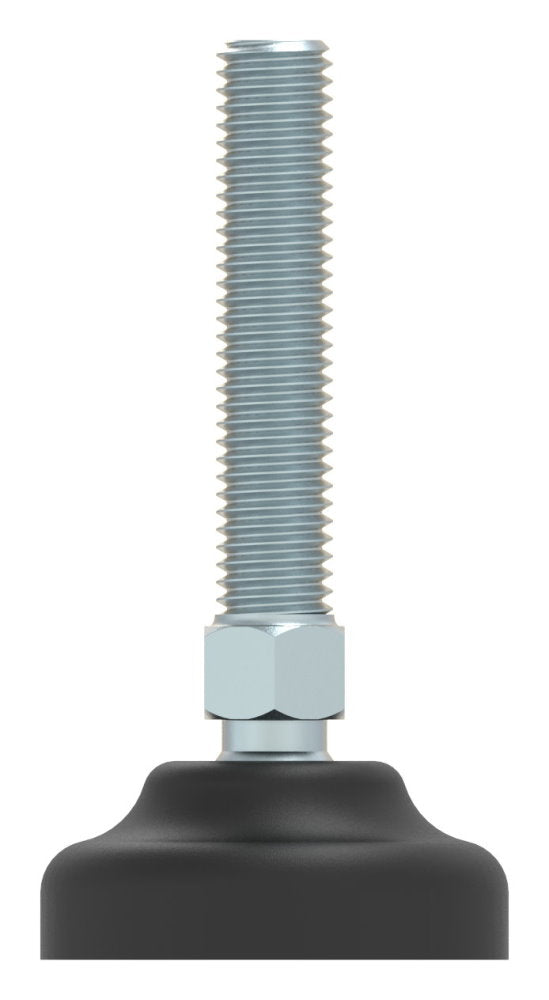 Schwerlast-Maschinenfuß mit Kugelgelenk, M10 x 50, mit Fuß ø 40mm