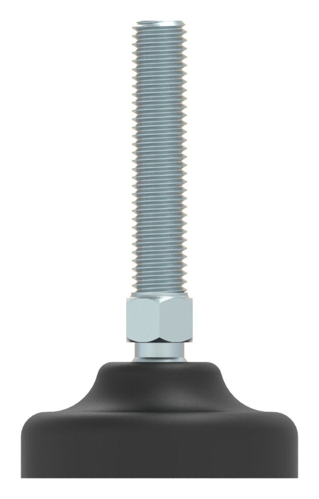 Schwerlast-Maschinenfuß mit Kugelgelenk, M10 x 50, mit Fuß ø 50mm