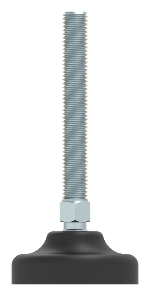Schwerlast-Maschinenfuß mit Kugelgelenk, M10 x 75, mit Fuß ø 50mm