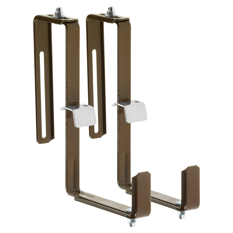 Blumenkastenhalter, braun, 2 - fach Variante, B: 22cm / H: 21cm, 1 Paar