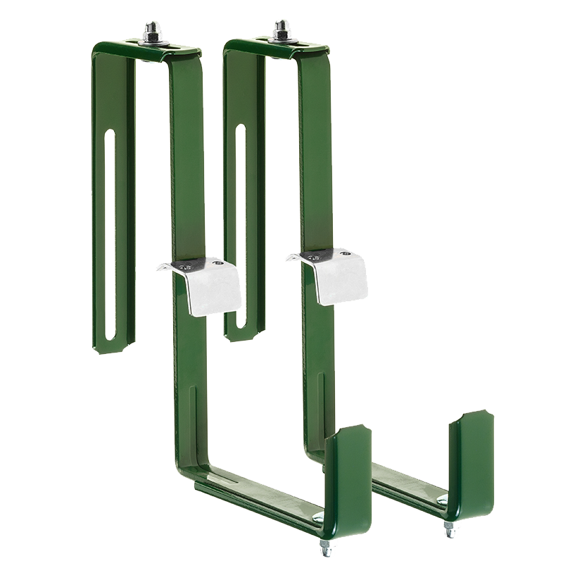 Blumenkastenhalter, grün, 2 - fach Variante, B: 22cm / H: 21cm, 1 Paar