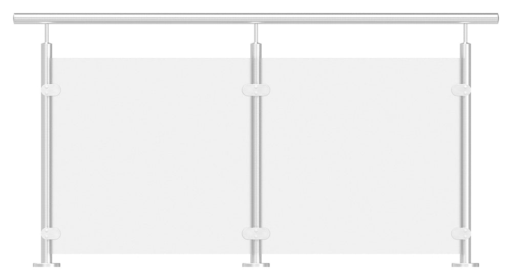 Sichtschutzklemme Modell 25 (Endklemme), Glas einseitig, flacher Anschluss, für Glasstärke 1,5 - 12,76mm