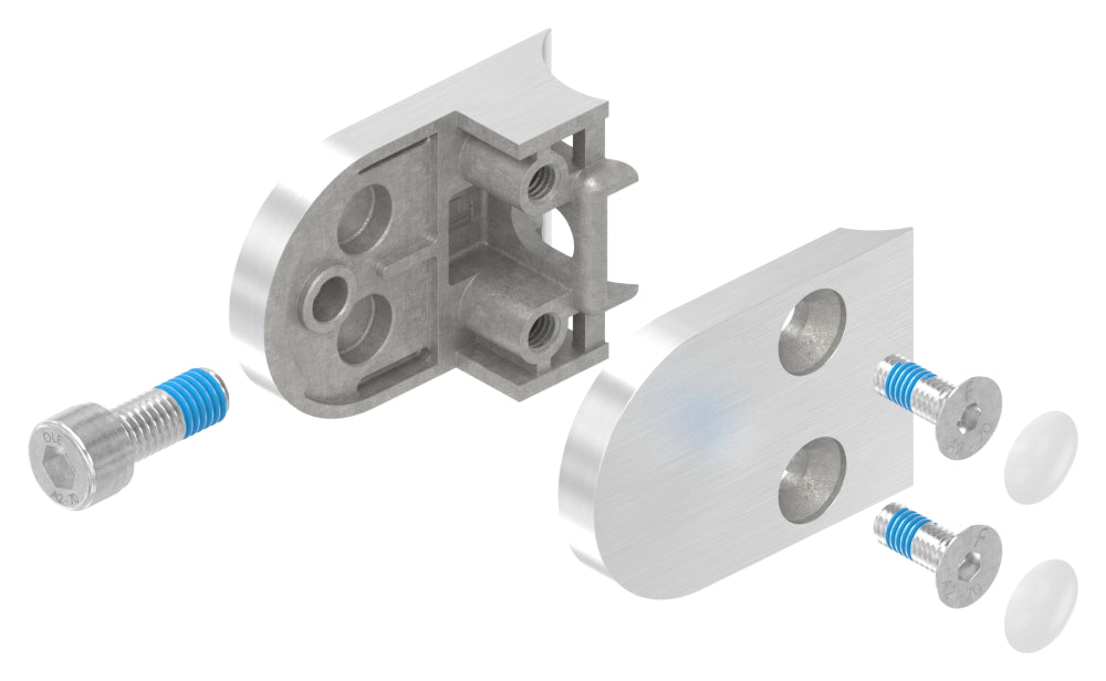 Glasklemme Modell 30, Anschluss für ø 26,9mm Rohr, für Glasstärke 1,5 - 10,76mm