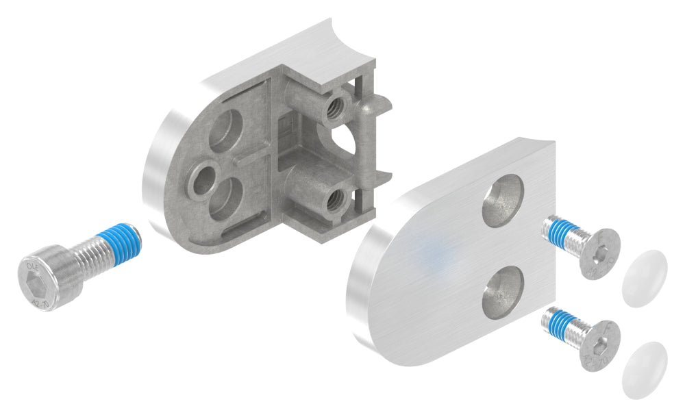 Glasklemme Modell 30, Anschluss für ø 33,7mm Rohr, für Glasstärke 1,5 - 10,76mm