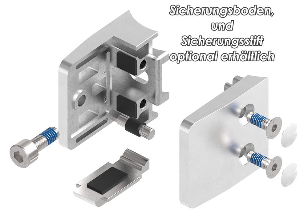 Glasklemme Modell 34, Anschluss für ø 60,3mm Rohr, für Glasstärke 1,5 - 12,76mm