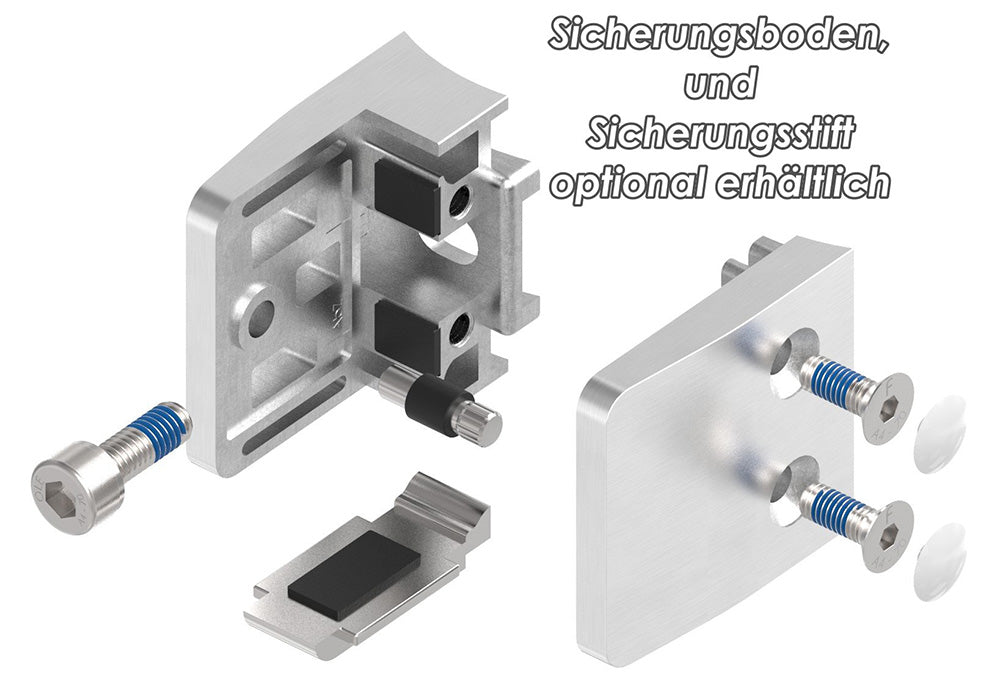 Glasklemme Modell 34, Anschluss für ø 76,1mm Rohr, für Glasstärke 1,5 - 12,76mm