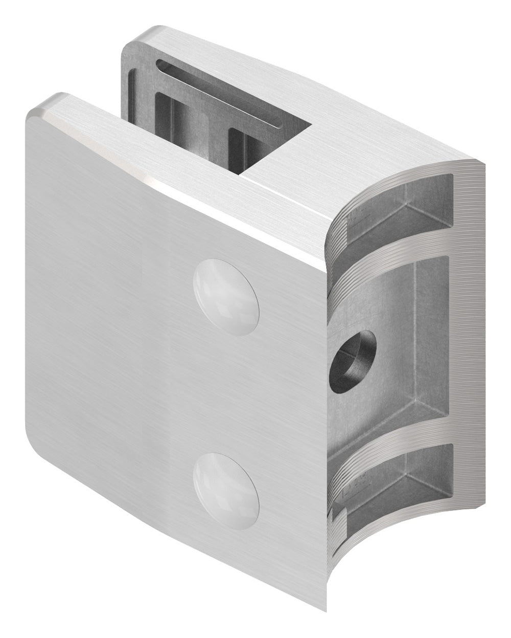 Glasklemme Modell 35, Anschluss für ø 48,3mm Rohr, für Glasstärke 8,0 - 17,52mm