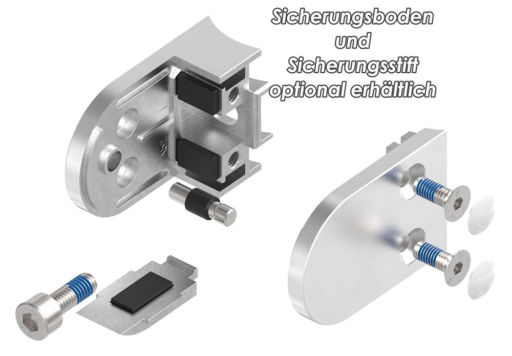 Glasklemme Modell 38, Anschluss für ø 48,3mm Rohr, für Glasstärke 1,5 - 12,76mm