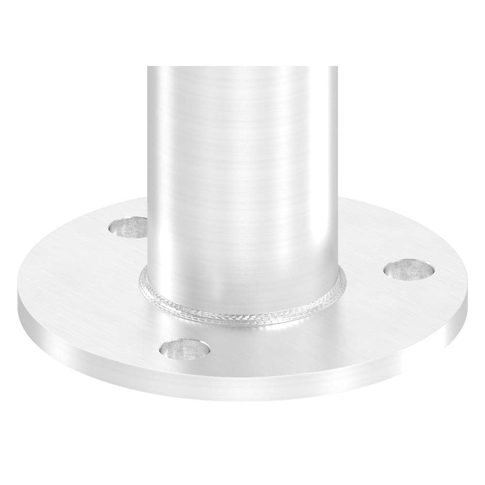 Edelstahlpfosten zur Bodenmontage 42,4mm, L= 880mm mit 6x Gewinde für Stabhalter