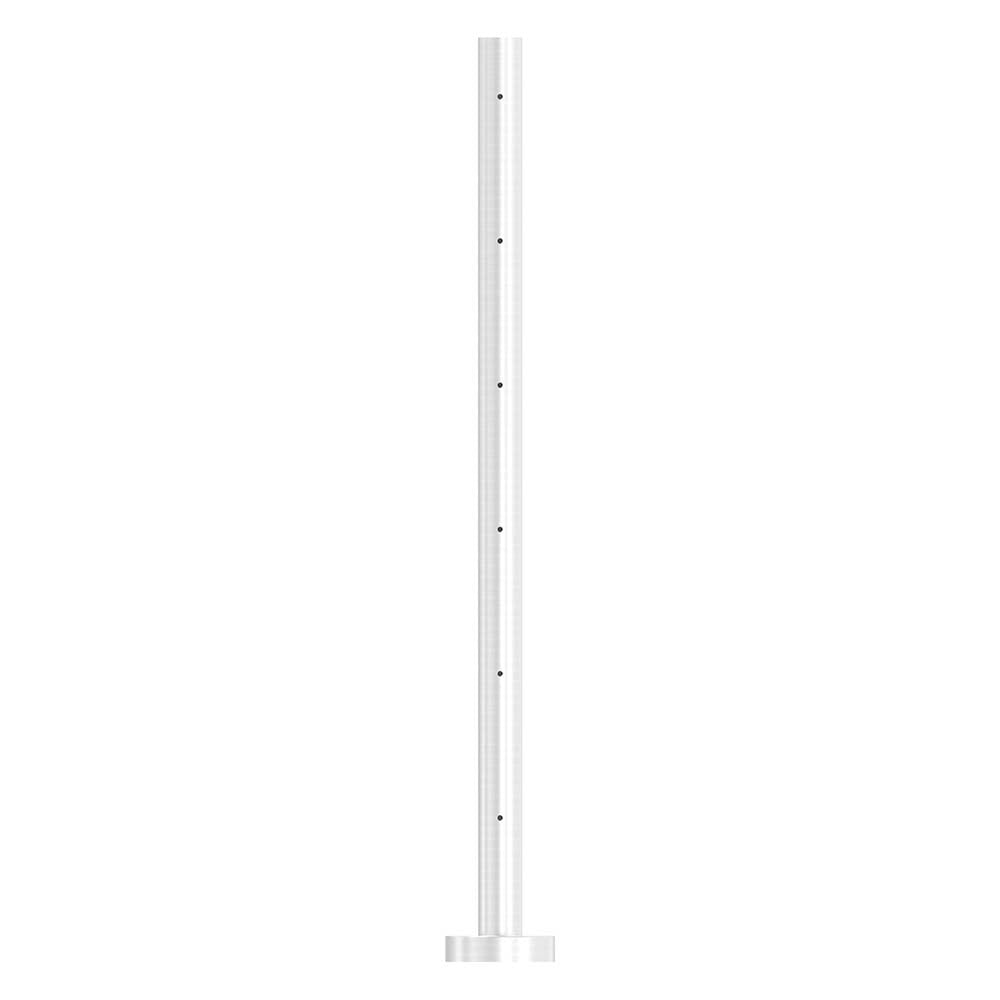 Edelstahlpfosten zur Bodenmontage 42,4mm, L= 880mm mit 6x Gewinde für Stabhalter