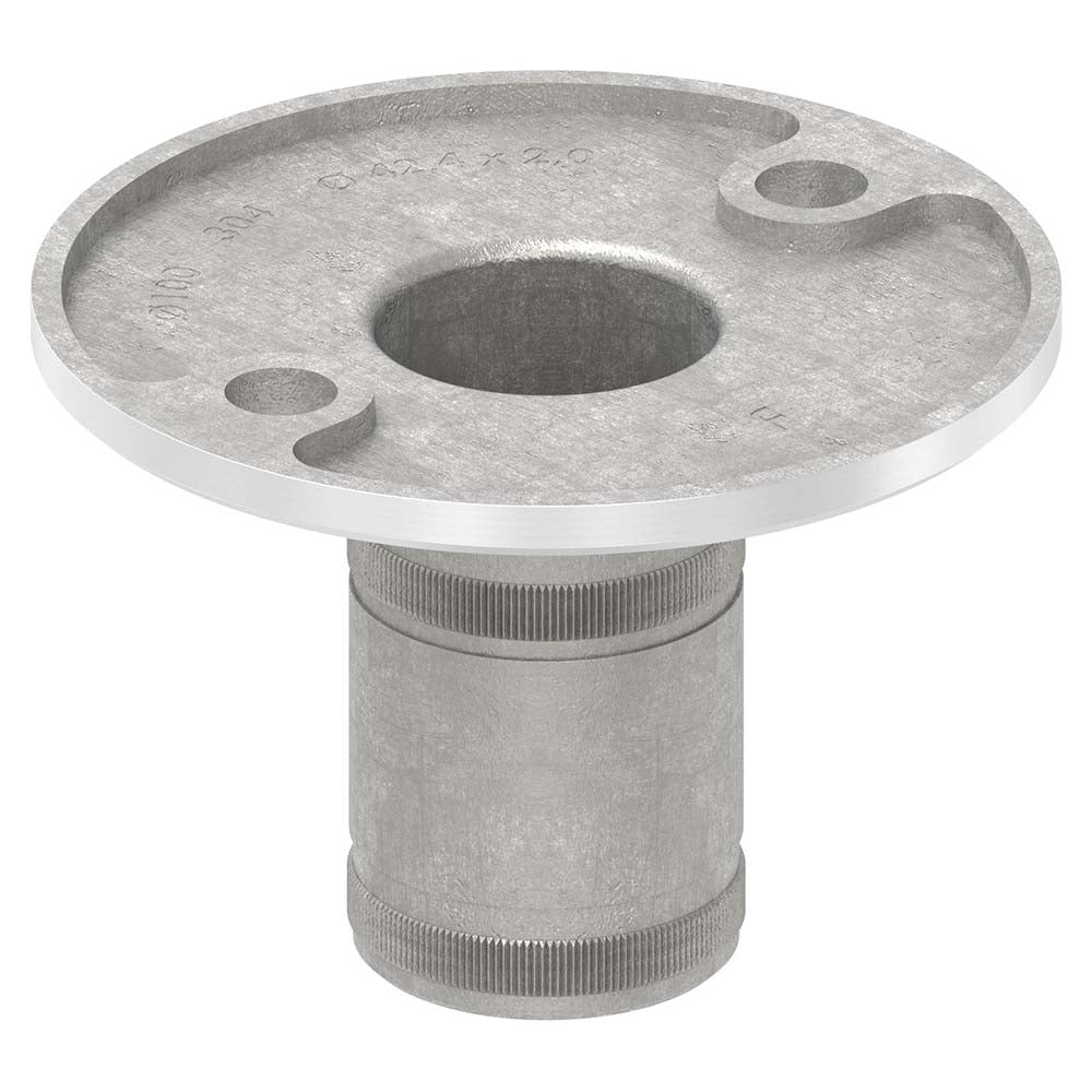 Wand- und Bodenanker mit Rändelung, ø 100 x 6mm, mit 2 x ø 11mm Bohrung, für Rohr 42,4 x 2,0mm