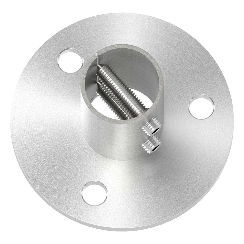 Wand- und Bodenanker, Platte 100 x 6mm mit Fase, mit 3 x ø 11mm Bohrungen, für Rohr 42,4 x 2,6mm