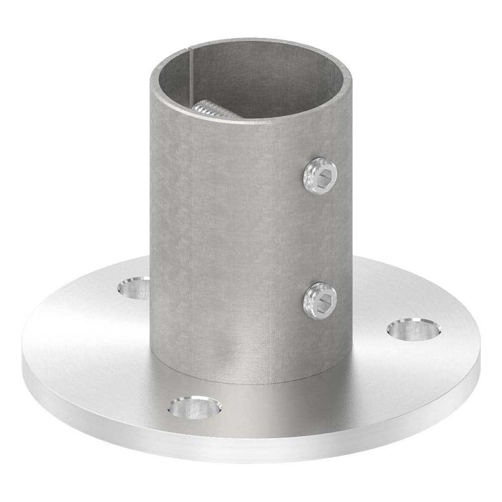 Wand- und Bodenanker, Platte 100 x 6mm mit Fase, mit 3 x ø 11mm Bohrungen, für Rohr 48,3 x 2,0mm