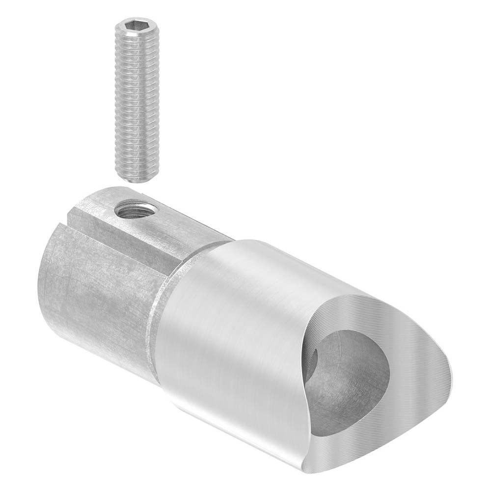 Anschlussstück 90° mit Klemmschraube, für Rohr 33,7 x 2,0mm an Rohr 33,7mm