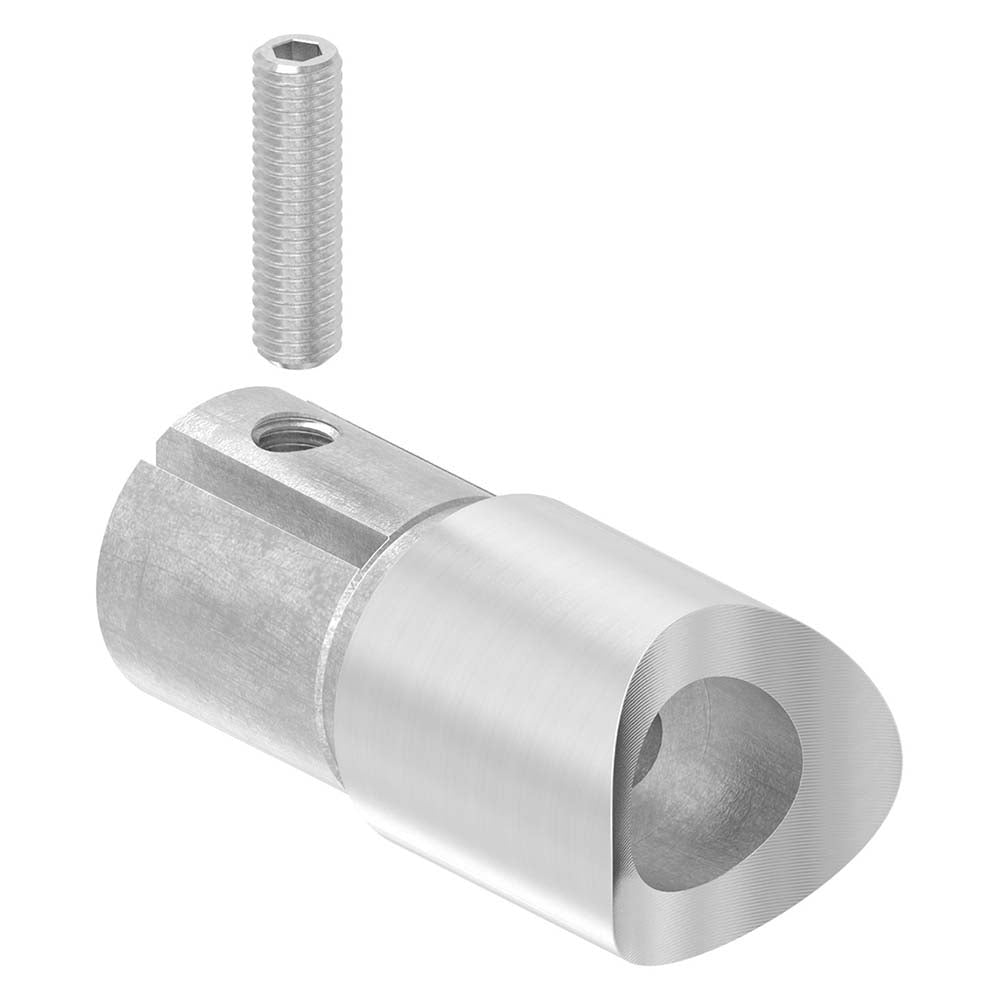 Anschlussstück 90° mit Klemmschraube, für Rohr 33,7 x 2,0mm an Rohr 42,4mm