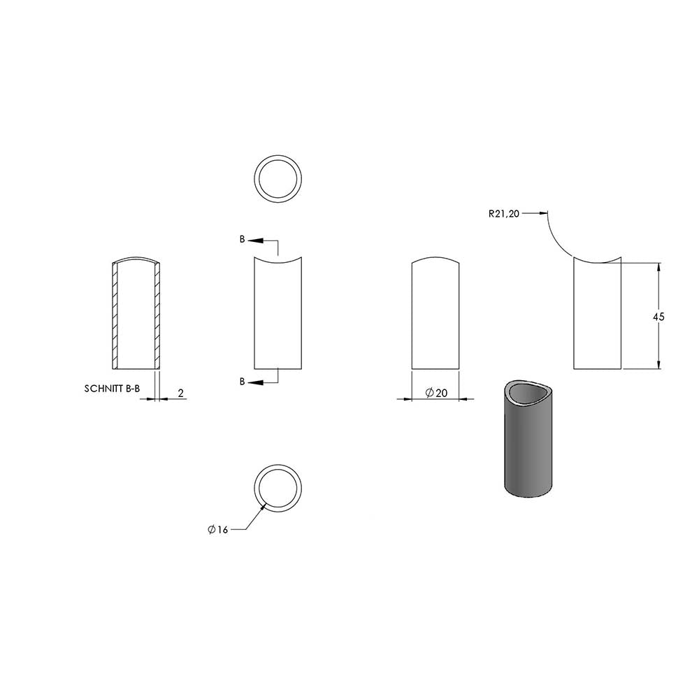 Wandanker mit M10 x 70 Schrauben für Geländerpfosten, Platte 120 x 8mm, für 42,4mm Rohr