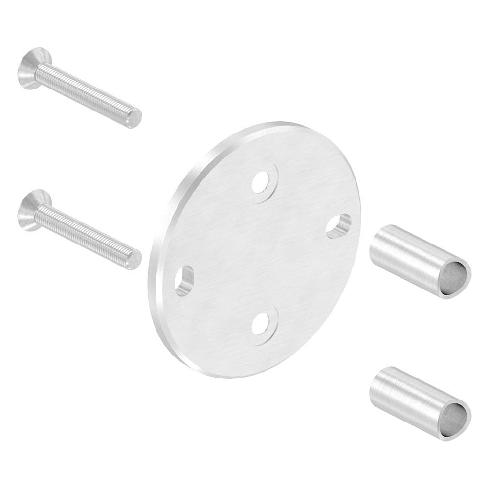 Wandanker mit M10 x 70 Schrauben für Geländerpfosten, Platte 120 x 8mm, für 42,4mm Rohr