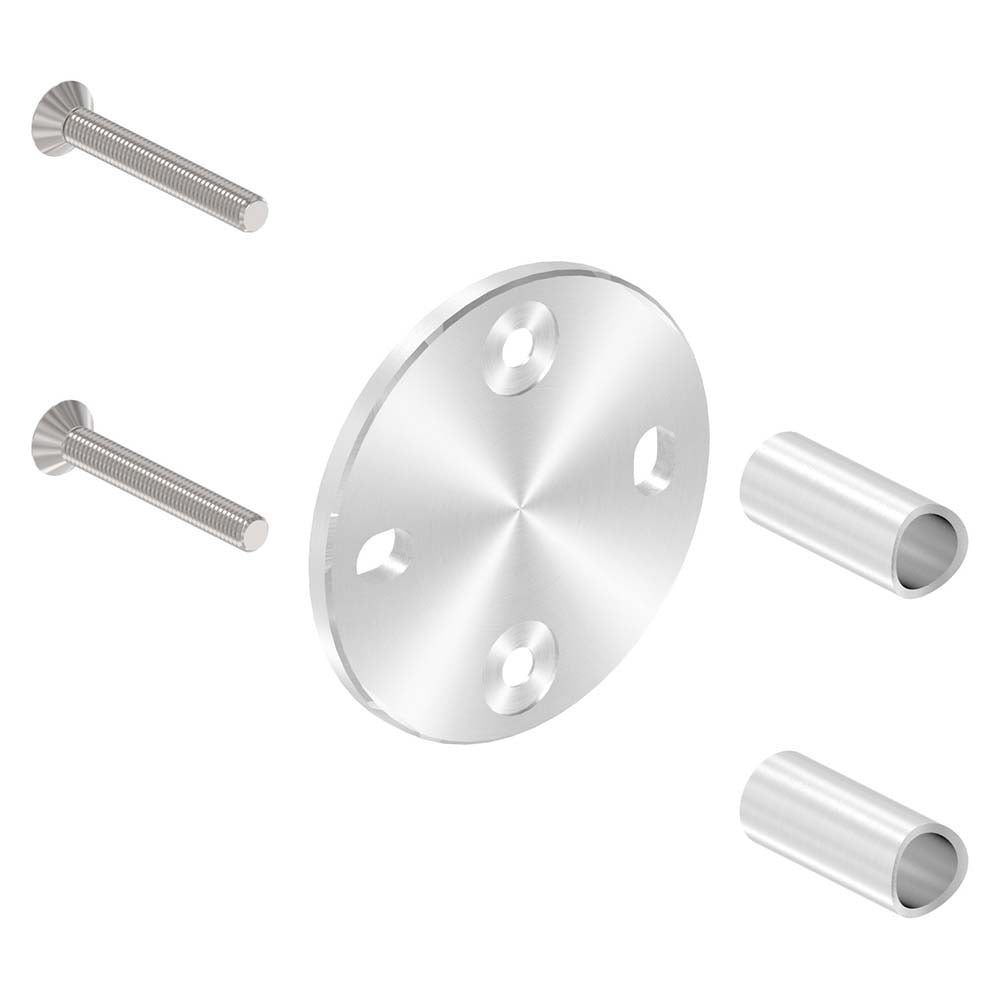 Wandanker mit M8 x 70 Schrauben für Geländerpfosten, Platte 100 x 6mm, für 42,4mm Rohr