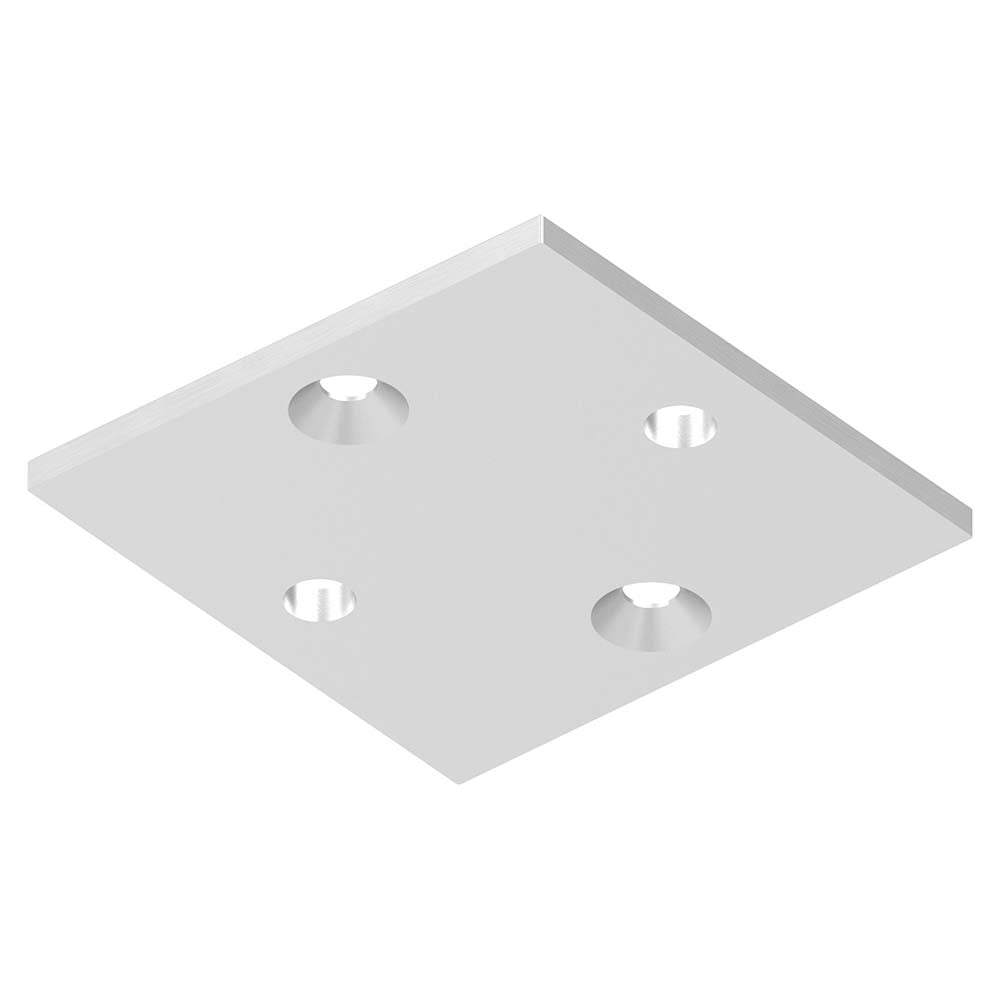 Grundplatte für Wandhalter, 100 x 100 x 6mm mit Fase