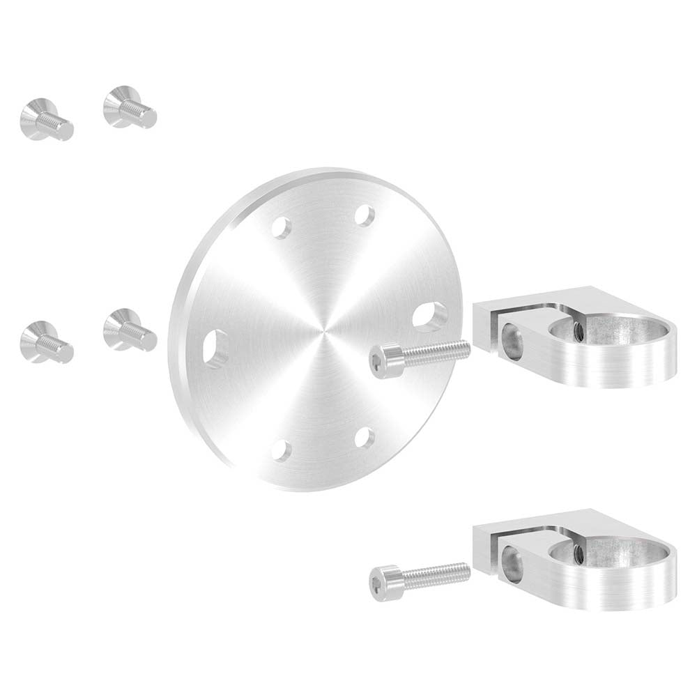 Wandanker zum Spannen, mit Platte 120 x 10mm, für 42,4mm Rohr, in V4A