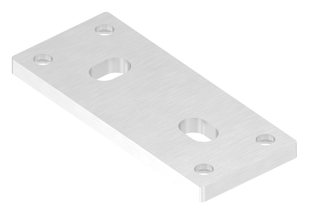 Ankerplatte 130 x 55mm, Stärke 8mm, mit zwei 20 x 13mm Langlöchern und vier ø 8,5mm Bohrungen, für Spannringe