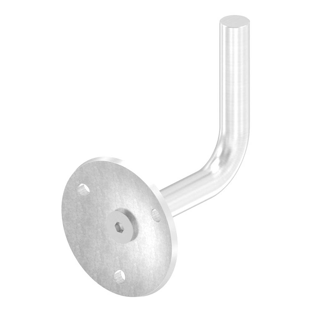 Handlaufhalter zur Wandbefestigung mit verschraubter Ronde gewölbt 70 x 5mm, zum Anschweißen
