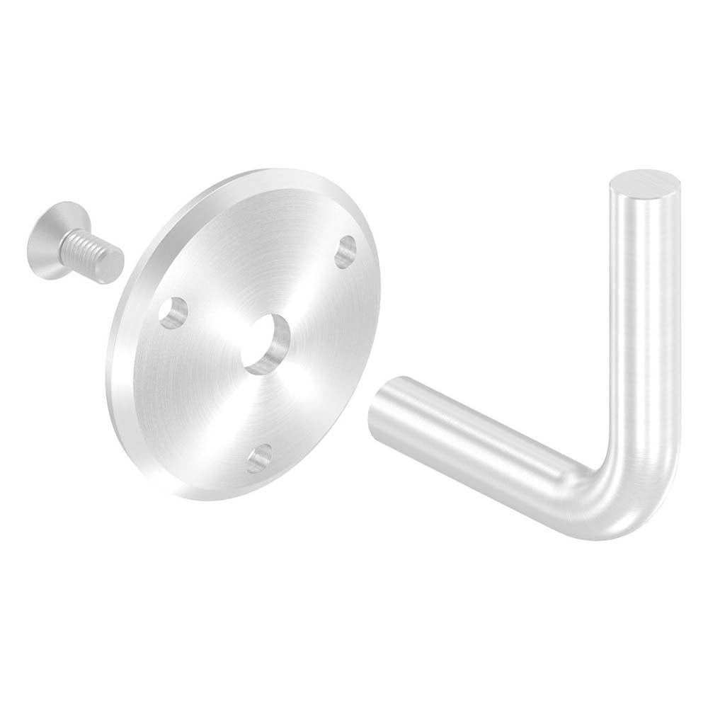 Handlaufhalter zur Wandbefestigung mit verschraubter Ronde gewölbt 70 x 5mm, zum Anschweißen