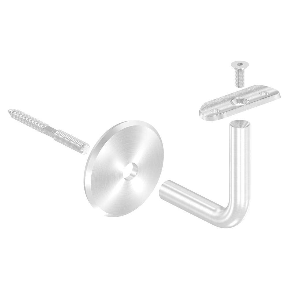 Handlaufhalter zur Wandbefestigung mit Ronde 68 x 5mm, für Rohr ø 42,4mm, inkl. M8 x 80mm Stockschraube, Wandabstand 80mm