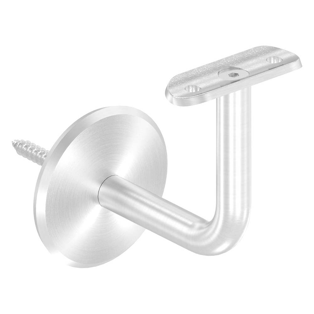 Handlaufhalter zur Wandbefestigung mit Ronde 68 x 5mm, für Rohr ø 42,4mm, inkl. M8 x 80mm Stockschraube, Wandabstand 80mm