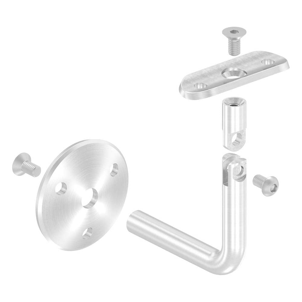Handlaufhalter flexibel zur Wandbefestigung mit verschrauber Ronde 58 x 5mm, für Rohr ø 42,4mm