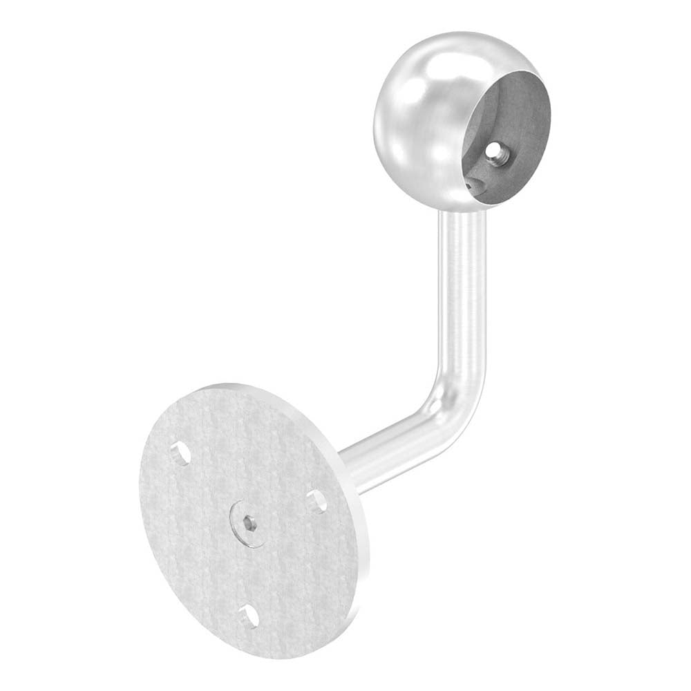Handlaufhalter zur Wandbefestigung mit verschraubter Ronde 70 x 6mm, mit Kugelring für Rohr ø 33,7mm