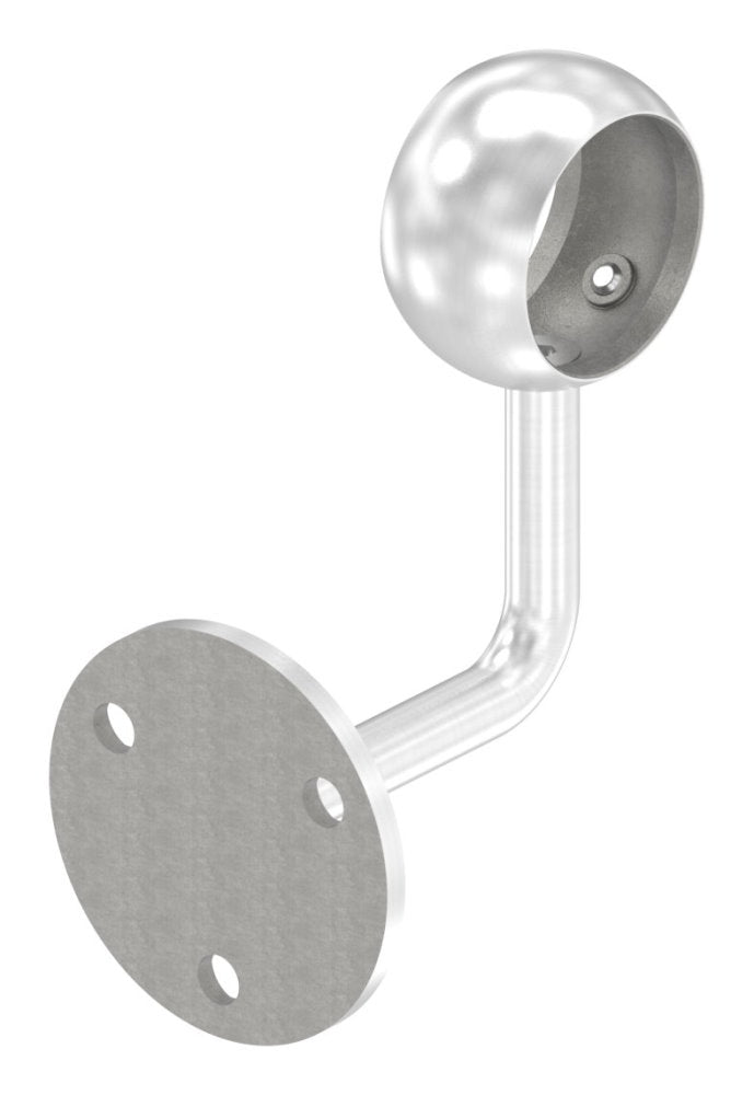 Handlaufhalter zur Wandbefestigung mit verschweißter Ronde 70 x 6mm, mit Kugelring für Rohr ø 42,4mm