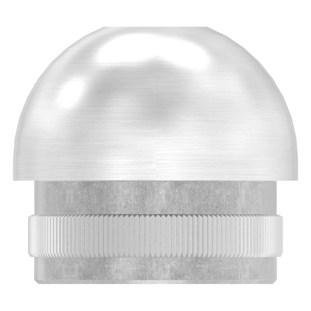 Endkappe halbrund mit M8 Gewinde, hohl, für Rohr ø 33,7 x 2,0mm, zum Einschlagen