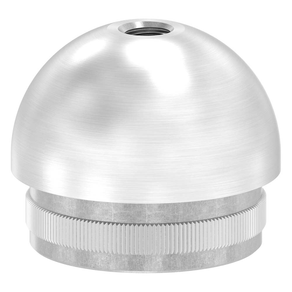Endkappe halbrund mit M8 Gewinde, massiv, für Rohr ø 42,4 x 2,5mm, zum Einschlagen