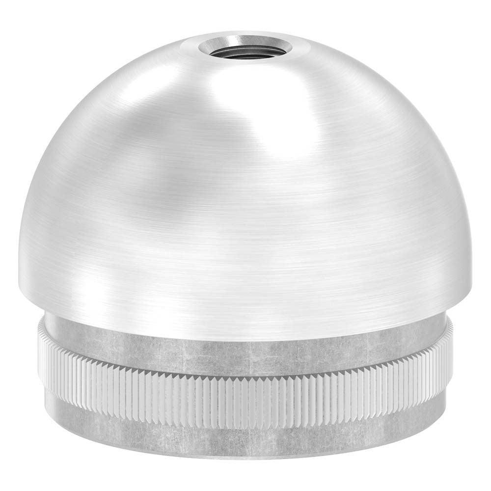Endkappe halbrund mit M8 Gewinde, massiv, für Rohr ø 42,4 x 2,0mm, zum Einschlagen