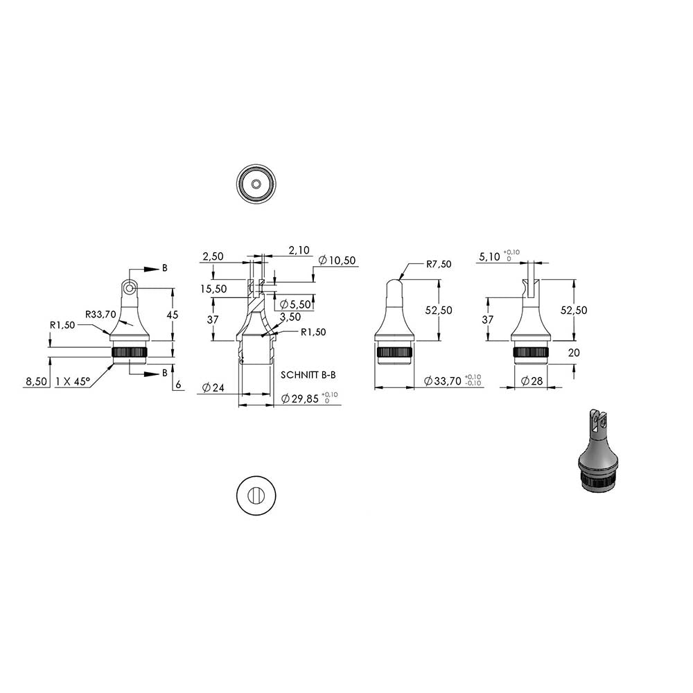 Handlaufstütze mit Gelenk zum Einschlagen für ø 33,7 x 2,0mm Pfosten, mit Halteplatte für Handlauf ø 42,4mm