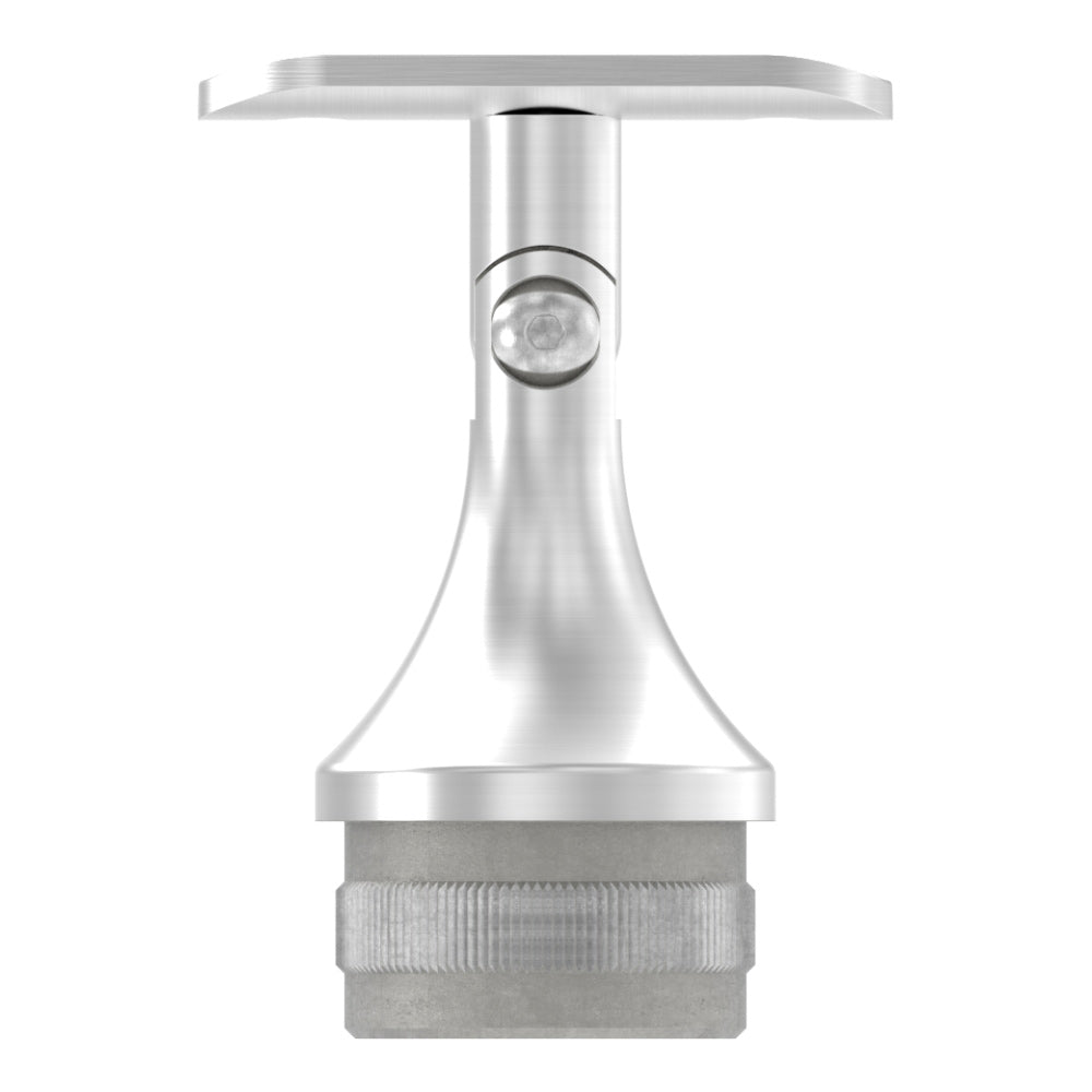 Handlaufstütze mit Gelenk zum Einschlagen für ø 42,4 x 2,0mm Pfosten, mit Halteplatte für Handlauf ø 42,4mm