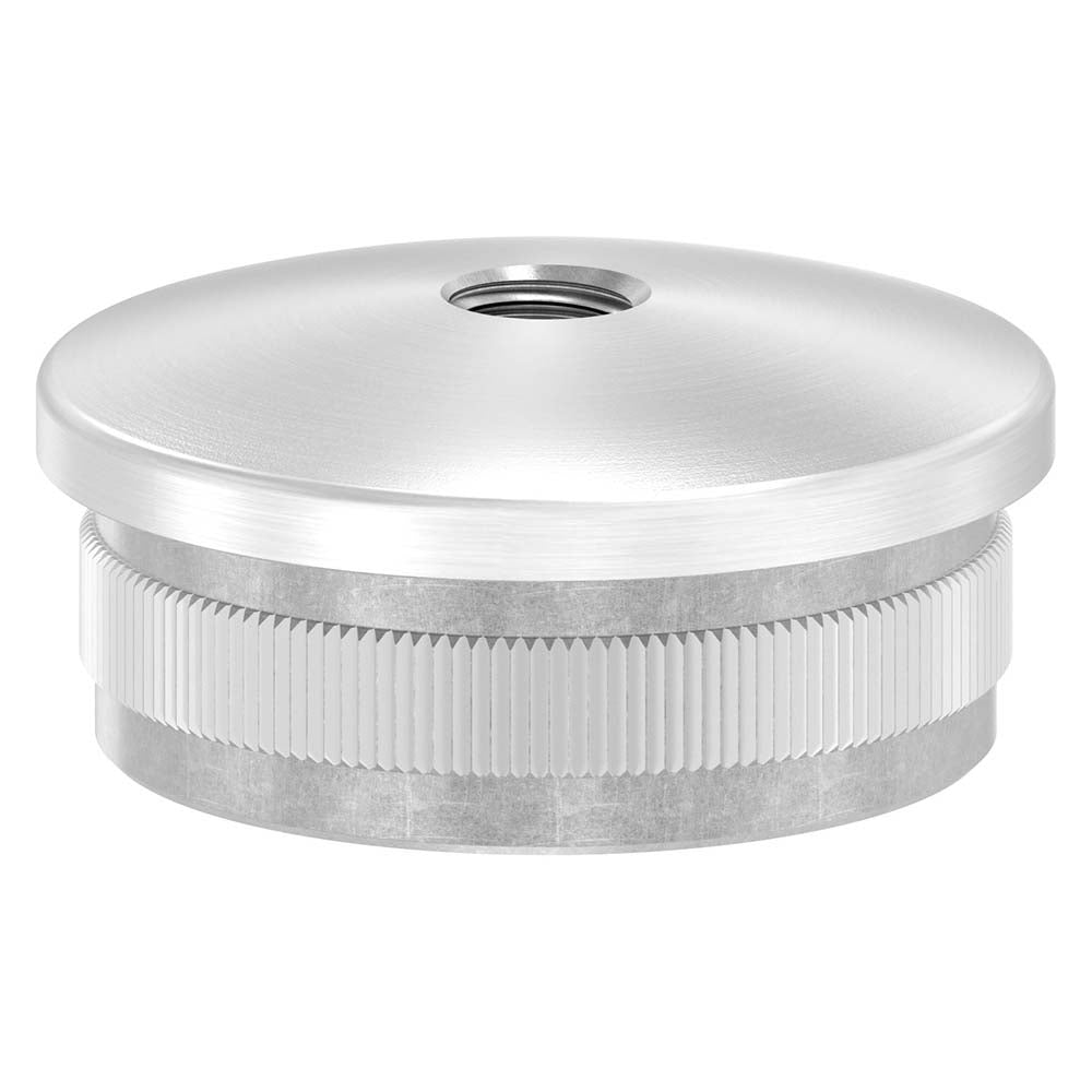 Endkappe leicht gewölbt mit M8 Innengewinde, hohl, für Rohr ø 42,4 x 2,0mm, zum Einschlagen