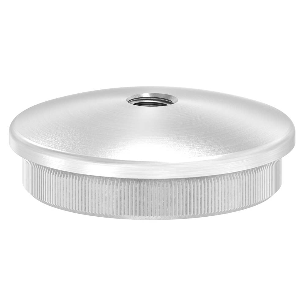 Endkappe leicht gewölbt mit M8 Innengewinde, massiv, für Rohr ø 48,3 x 2,6mm, zum Einschlagen