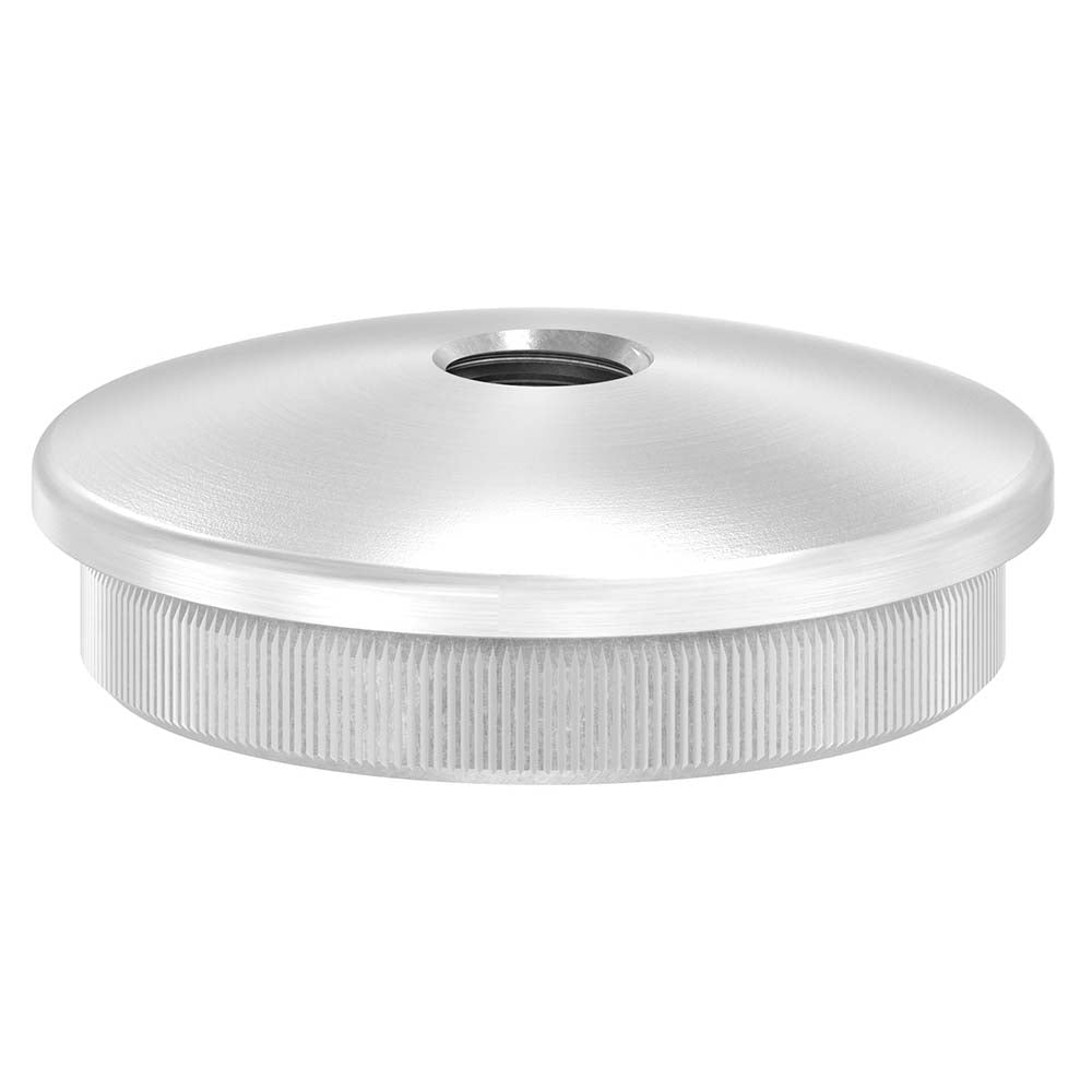 Endkappe leicht gewölbt mit M10 Innengewinde, massiv, für Rohr ø 48,3 x 2,6mm, zum Einschlagen
