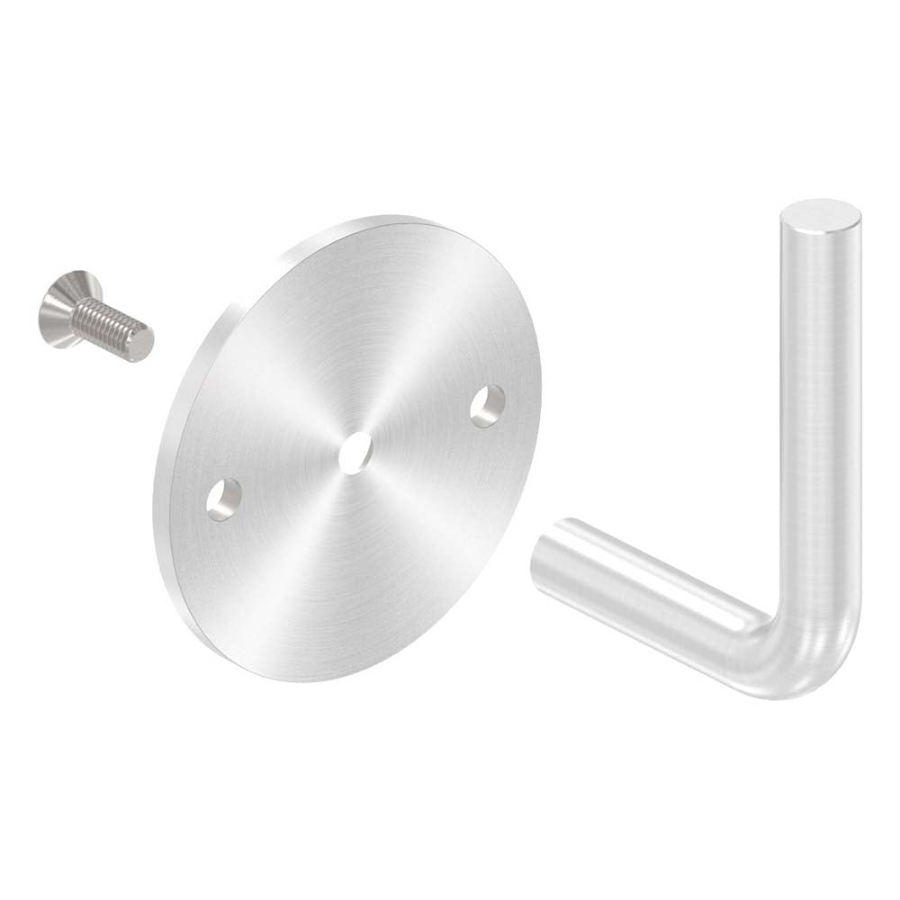Handlaufhalter zur Wandbefestigung mit verschraubter Ronde 70 x 4mm, Wandabstand 62mm, zum Anschweißen