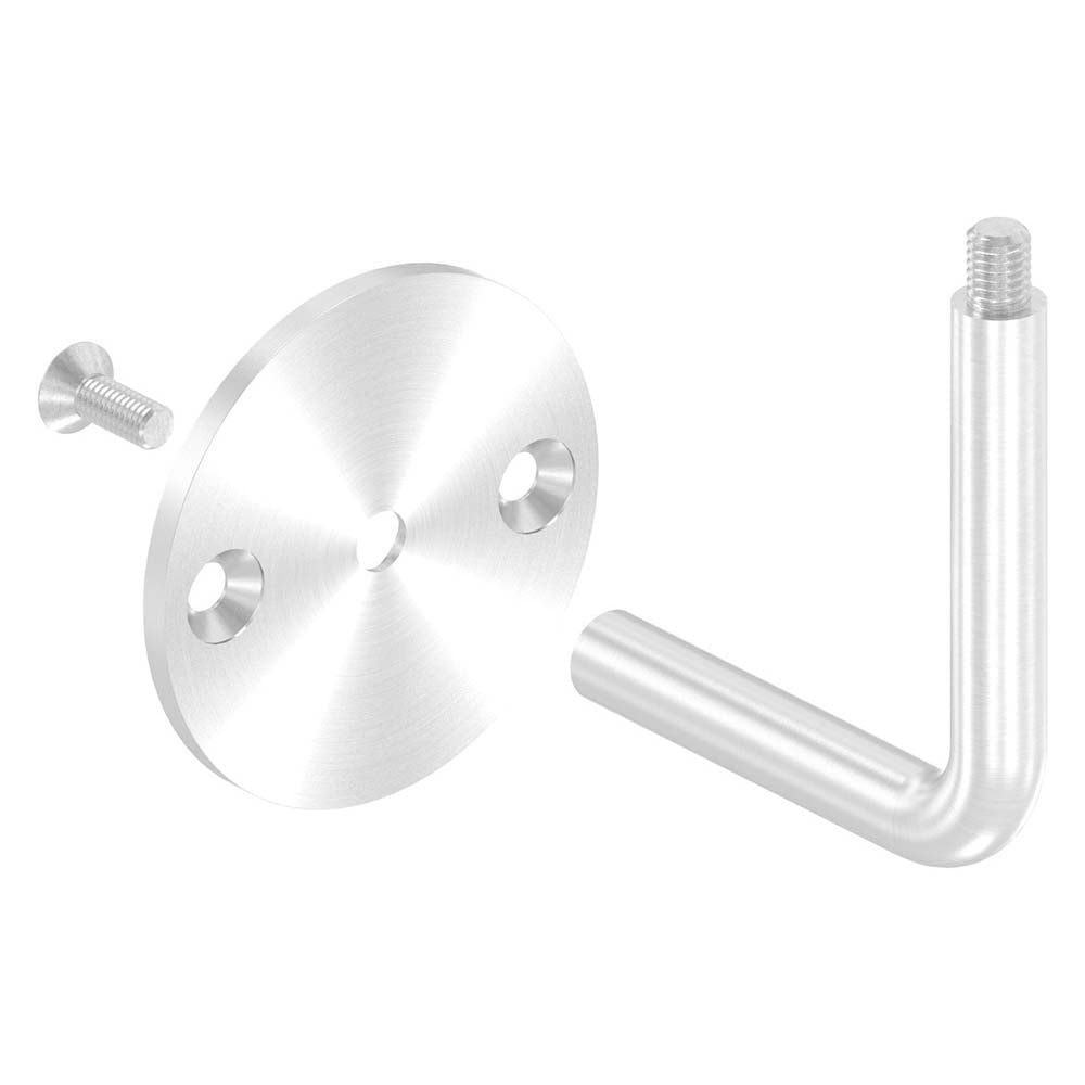 Handlaufhalter zur Wandbefestigung, mit verschraubter Ronde 70 x 4mm, mit Außengewinde M8