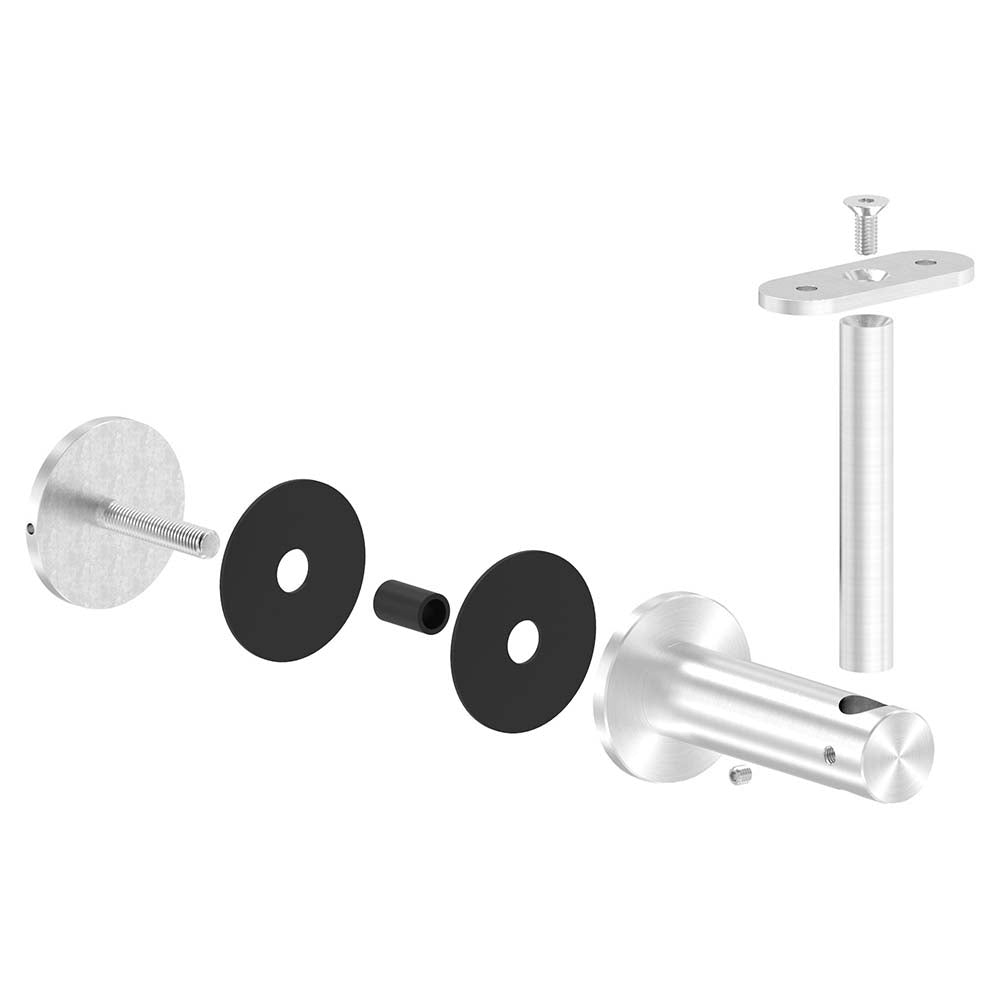 Handlaufhalter zur Glasbefestigung mit maximaler Glasstärke von 25,52mm, für Vierkant-Rohr