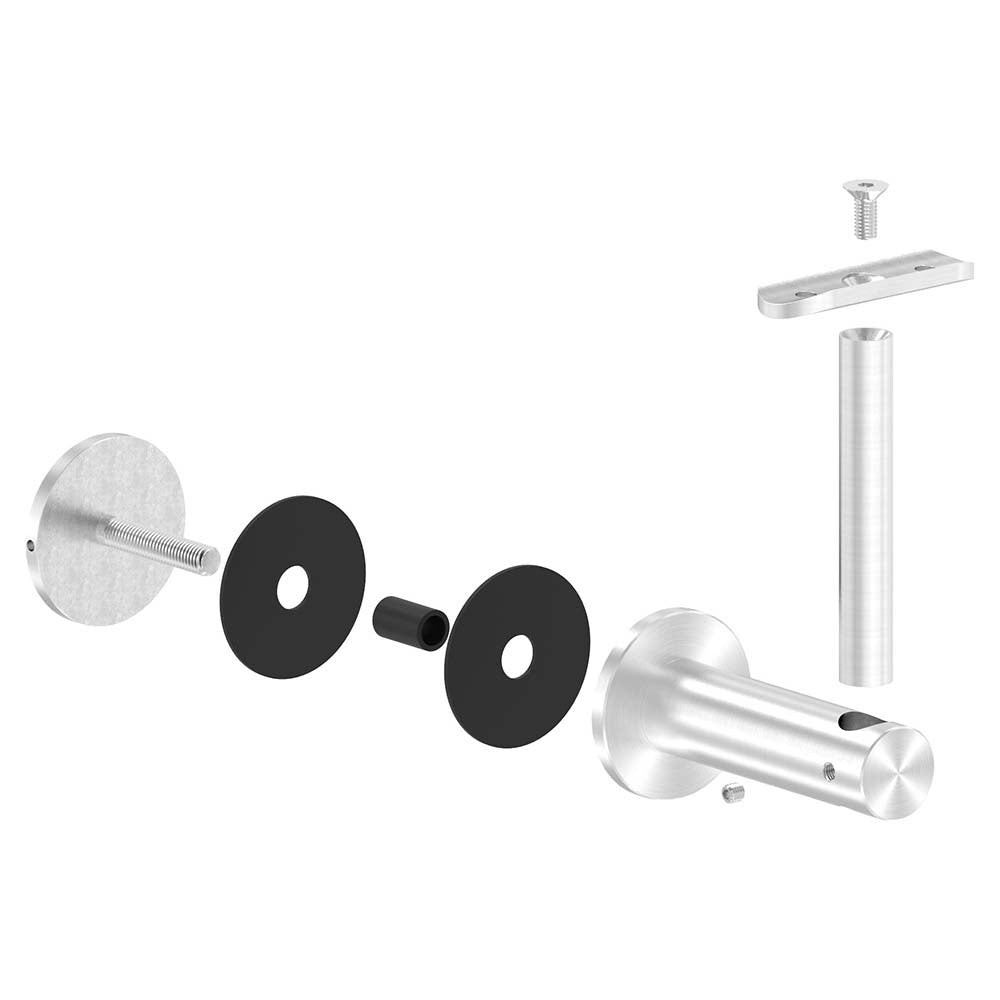 Handlaufhalter zur Glasbefestigung mit maximaler Glasstärke von 25,52mm, für ø 42,4 mm Rohr